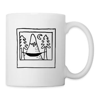 Hamac dans les montagnes - noir - Mug blanc - blanc - Droite