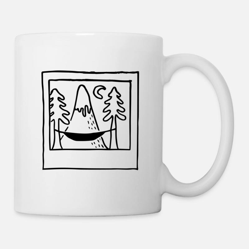 Hängematte in den Bergen - schwarz - Tasse - Weiß
