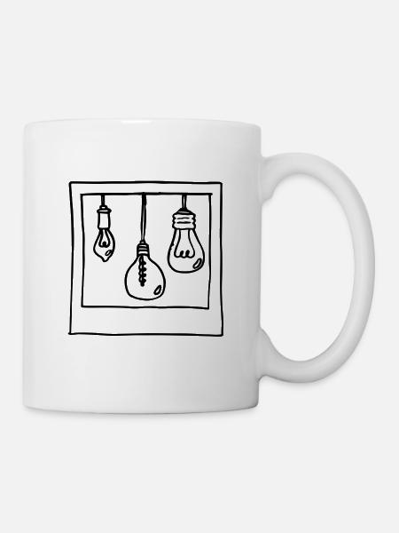 ampoules suspendues - noir - Mug blanc - blanc