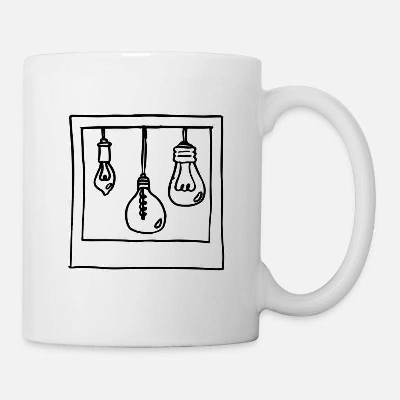 ampoules suspendues - noir - Mug blanc - blanc