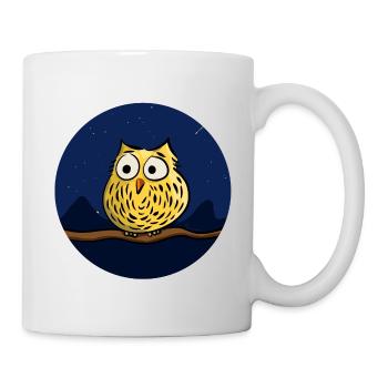 Cute owl at night - Mug - white - Right