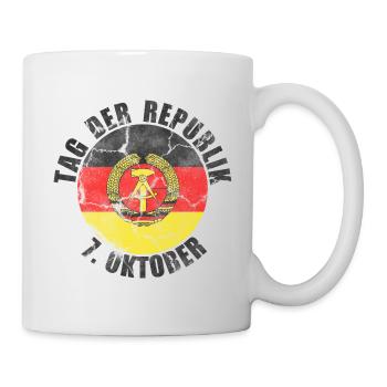 Tag der Republik 7. Oktober retro - Tasse - Weiß - Rechts