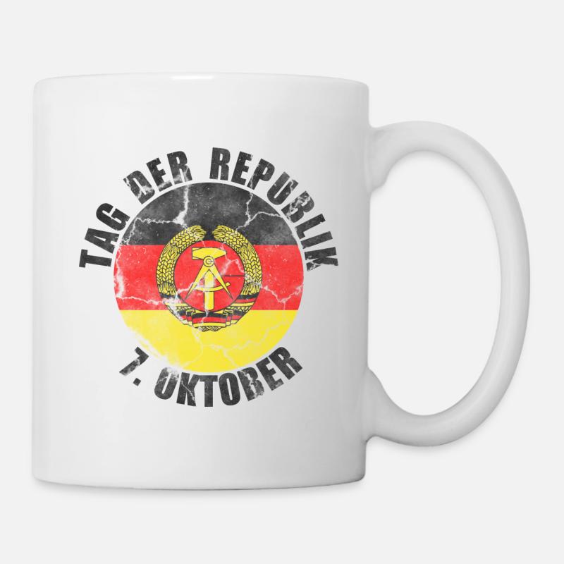 Tag der Republik 7. Oktober retro - Tasse - Weiß