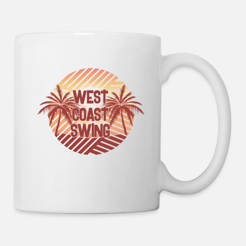 West Coast Swing Palms WCS Danse Westie - Mug blanc - blanc