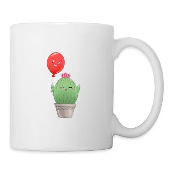 Kaktus mit Ballon - Tasse - Weiß - Rechts