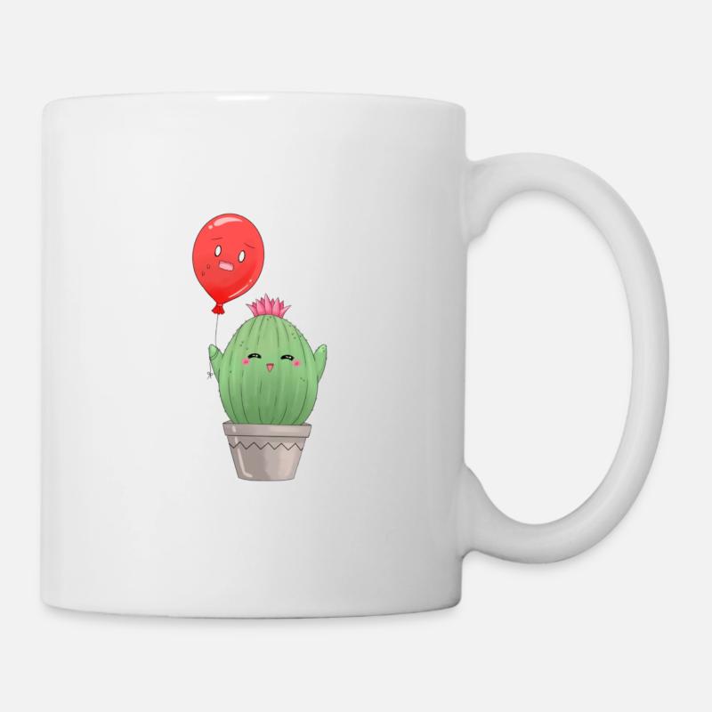 Kaktus mit Ballon - Tasse - Weiß