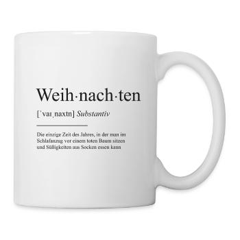 Weihnachten Definition Wörterbuch Geschenk - Tasse - Weiß - Rechts