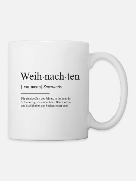 Weihnachten Definition Wörterbuch Geschenk - Tasse - Weiß