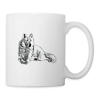 Loup - Mug blanc - blanc - Droite
