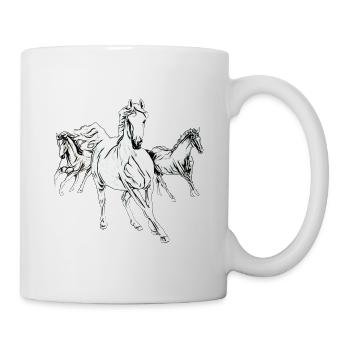 Pferde - Tasse - Weiß - Rechts