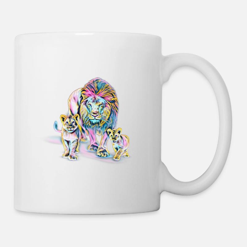 Löwen - Tasse - Weiß