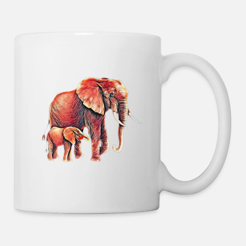 Elefanten - Tasse - Weiß