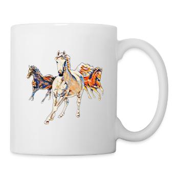Pferde - Tasse - Weiß - Rechts