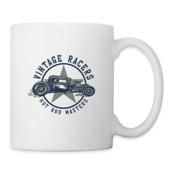 Hotrod, Vintage Car, Rennauto Shirt - Tasse - Weiß - Rechts