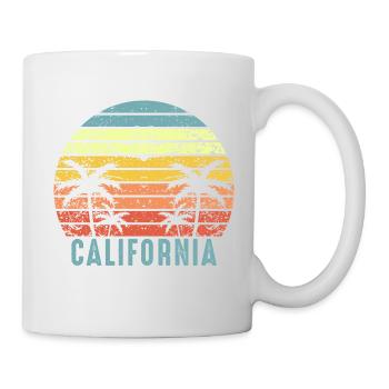 California California Palms Palm Tree Vintage Retro - Mug blanc - blanc - Droite