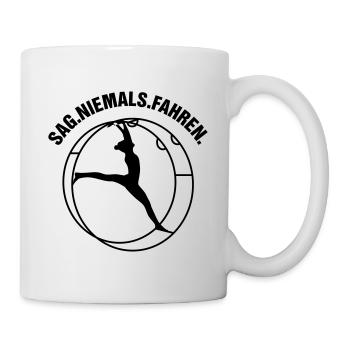 Rhönrad turnen Spruch Lustig sag niemals fahren - Tasse - Weiß - Rechts