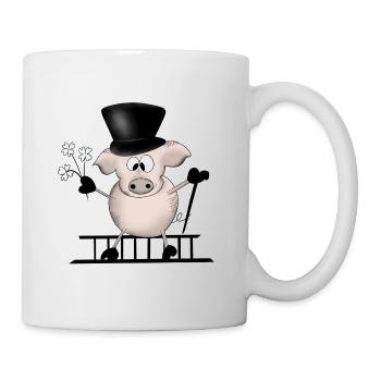 Cochon bonne chance Félicitations Nouvel An - Mug blanc - blanc - Droite