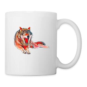 Loup - Mug blanc - blanc - Droite