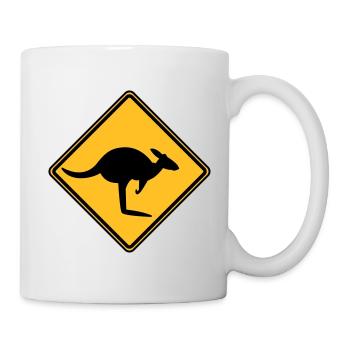 Caution kangaroo - Mug - white - Right