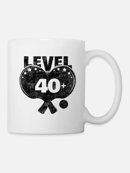 Ping-pong Niveau 40 + Raquettes de ping-pong seniors - Mug blanc - blanc