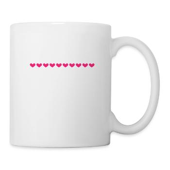 Line heart pink heart - Mug - white - Right