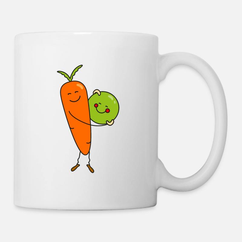 Carotte et petits pois - Mug blanc - blanc