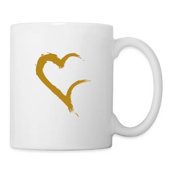 Heart open gold - Mug - white - Right