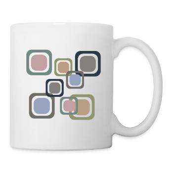 Retro Quadrat - Tasse - Weiß - Rechts