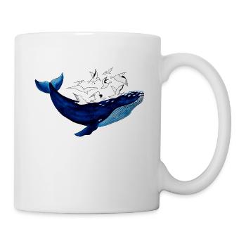 Whale and seagulls I air and water - Mug - white - Right