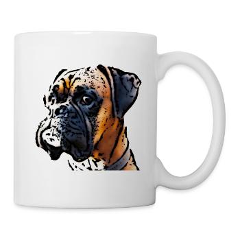 Boxer Dog Race T-Shirt pour chien Hoddie etc. - Mug blanc - blanc - Droite