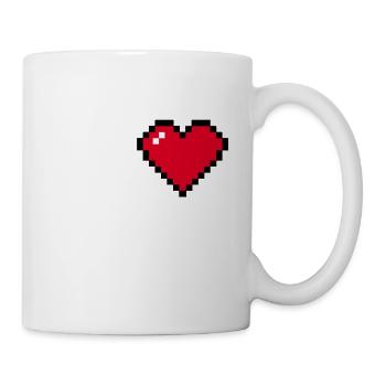 Herz Retro Gaming Gamer I Love - Tasse - Weiß - Rechts