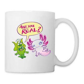 Alien surprised wonders if the axolotl is real - Mug - white - Right