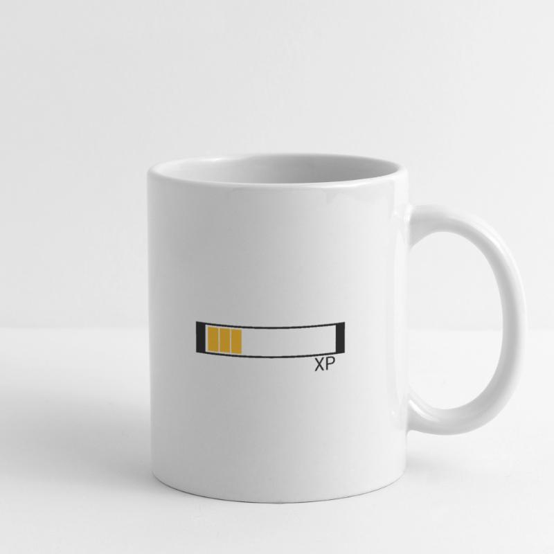 Conception de points d'expérience XP pour nerd et geek Mug blanc