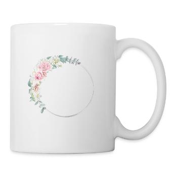 Customizable floral wreath silver pink - Mug - white - Right