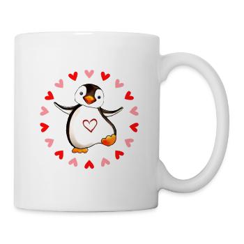 Pinguin - Tasse - Weiß - Rechts