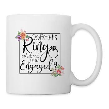Cette bague me donne-t-elle l'air engagée - Mug blanc - blanc - Droite