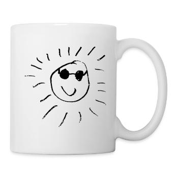 Soleil drôle avec des lunettes de soleil - Mug blanc - blanc - Droite