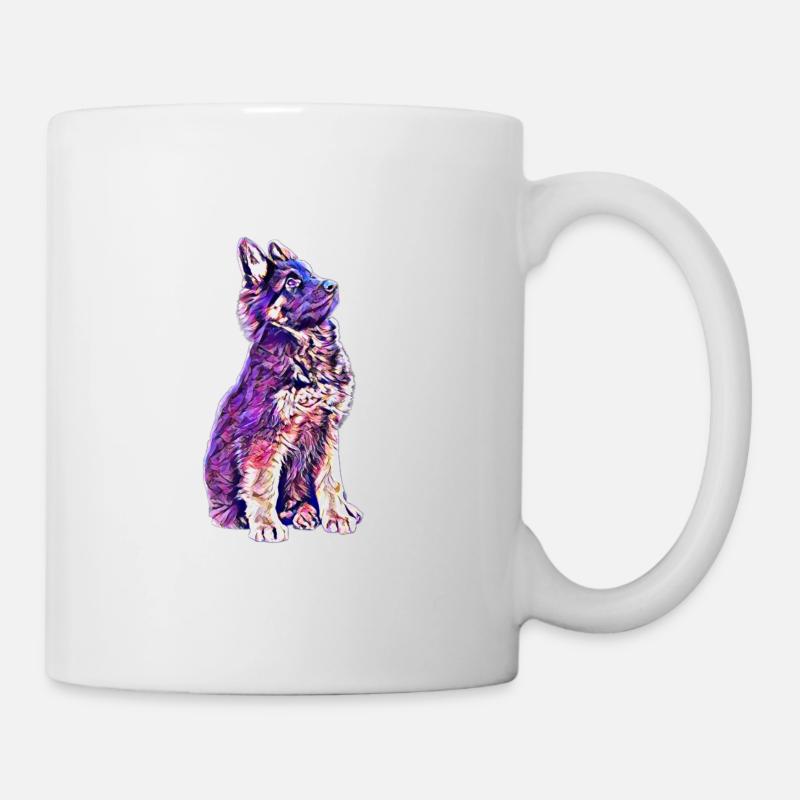 Schäferhund Welpe - Tasse - Weiß