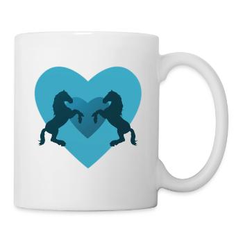 Horse horses riding equestrian pony western - Mug - white - Right