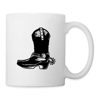 Cowboystiefel - Tasse - Weiß - Rechts