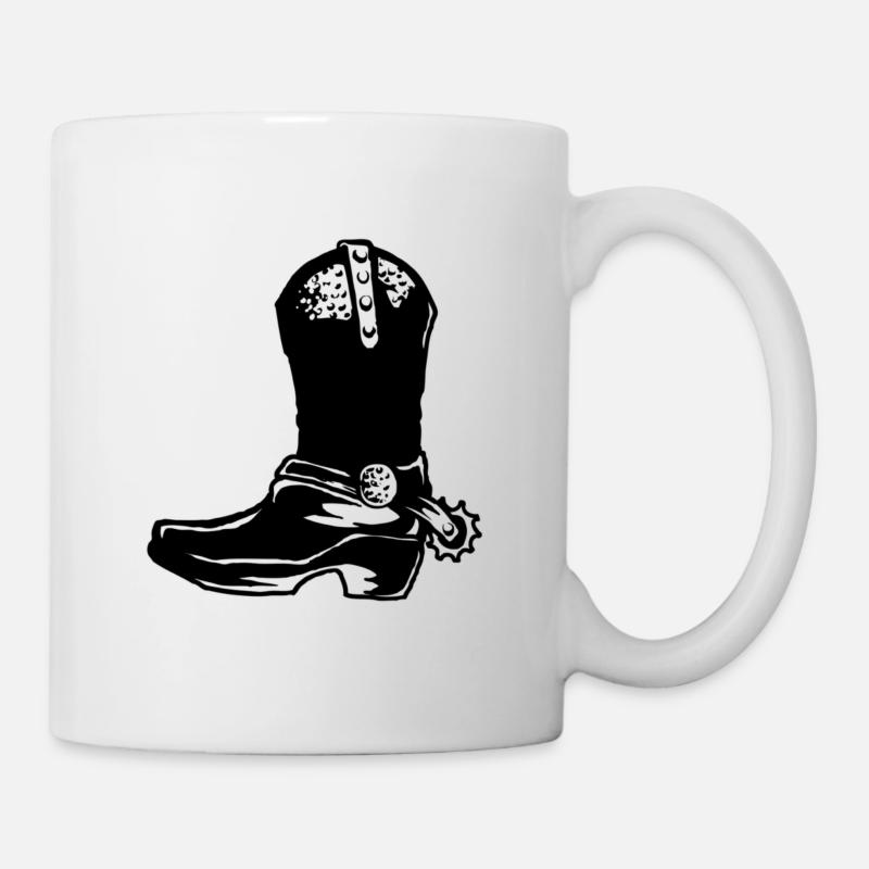 Cowboystiefel - Tasse - Weiß