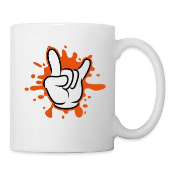 hand party symbol klecks - Tasse - Weiß - Rechts