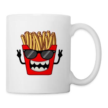 French fries with sunglasses Funny Cool - Mug - white - Right