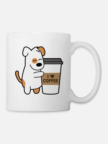 Hund Kaffee - Tasse - Weiß