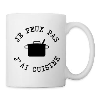 je peux pas j ai cuisine - Mug blanc - blanc - Droite