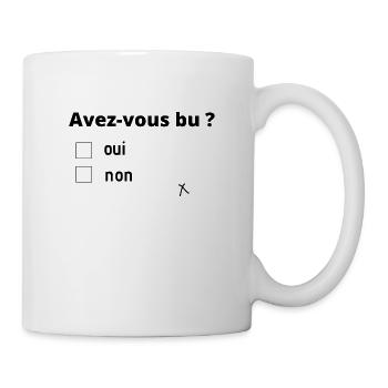 T shirt humour alcool avez-vous bu ? oui non - Mug blanc - blanc - Droite