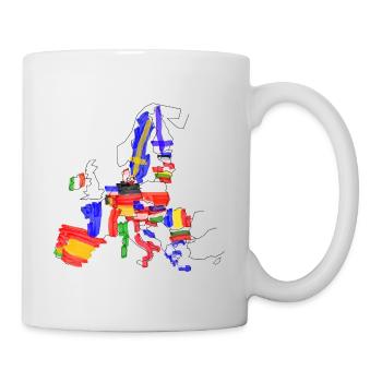 Union européenne avec des drapeaux sur la carte - Mug blanc - blanc - Droite