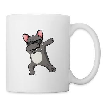 Französische Bulldogge Dabbing Tanzende Lustig - Tasse - Weiß - Rechts
