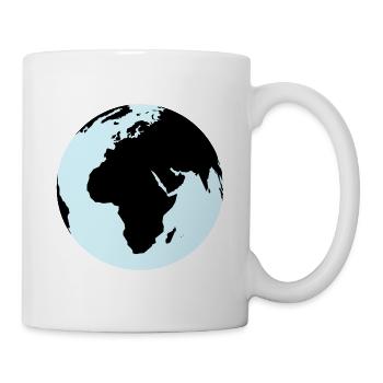 Weltkarte - Erdkunde - Planet - Tasse - Weiß - Rechts