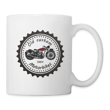 vaneemo® / Old custom motorbikes - Mug - white - Right